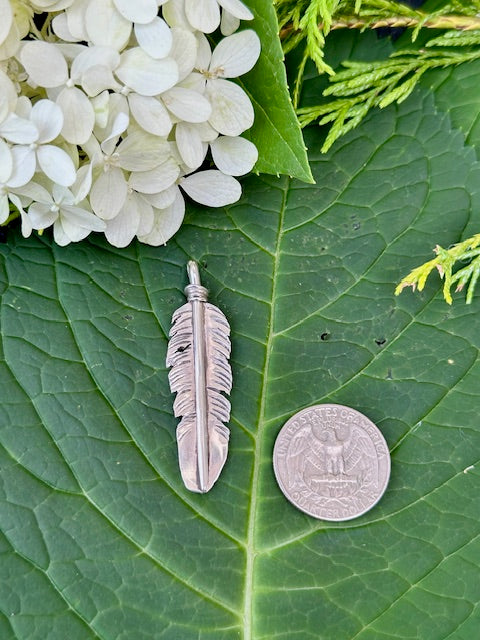 Feather Pendant Sterling Silver by Marla Skye
